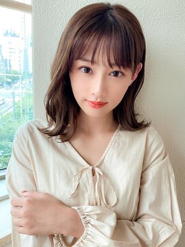 アフロート エル 大阪(AFLOAT L) イメチェン美髪外ハネボブミディアムストレート寒色系カラー