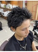 スパイキーショートウルフ×ピンパーマ