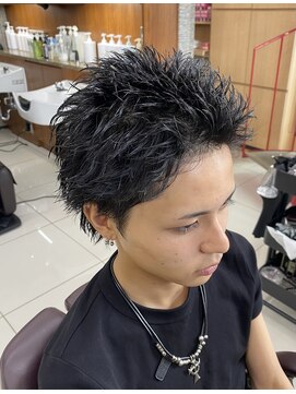 ヘアーパークキューブ スパイキーショートウルフ×ピンパーマ
