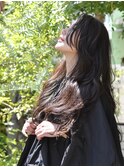 【RAWR】韓国_くびれロング_デジタルパーマ_黒髪_ブループラック