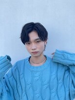 ヘアサロン ガリカ 表参道(hair salon Gallica)&nbsp;黒髮くせ毛風ウルフパーマ/七三かきあげスタイル