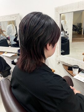 メンズウルフ 赤黒