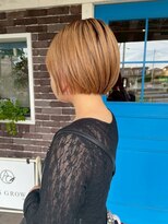 アズグロウ エクラ(AS GROW 'eclat) アプリコットオレンジハニーショートボブ