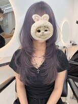 ベア(Bear)&nbsp;ワンカールで可愛いハッシュカット×ラベンダーグレー/ブリーチ