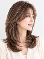 サーカス バイ ビュートリアム 青山(CIRCUS by BEAUTRIUM)&nbsp;30代40代 ふんわりレイヤーカット ベージュハイライト 表参道