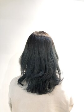 シアン(CYAN) ★グラデーションカラー　ブルーアッシュ★