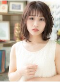 くせ毛風シースルー前髪小顔エアリーミディ川口