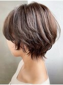 外ハネショート・立体感ハイライト #ミルクチョコレート