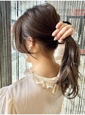 結んでも可愛い顔まわりカット×ポニーテール【JUN】