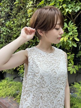 ワン バイ ジエクト(One by The Ect) ハンサムマッシュショート透け感グレーアッシュホワイトカラー