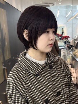 ロンドシエル 横浜(Lond ciel) 丸み美人ショートボブ×髪質改善縮毛×チェリーブラウン/横浜