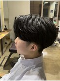 センターパート×ニュアンスパーマ