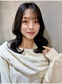 〇デザインカラーレイヤーカットウェットヘアオリーブベージュ