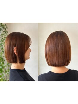 低刺激のオーガニック薬剤を使用♪ダメージレスにこだわり、低刺激でツヤ感アップ☆大人女性に人気＊