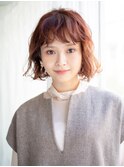 くしゃっと短めバングがかわいい外ハネボブパーマ・・・HINATA