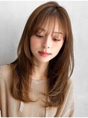 こなれヘアモテ髪エアリーカールデジタルパーマ薄めバング