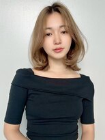 ウィクシーミミ 栄矢場町店(wixy mimi)&nbsp;くすみベージュワンカールくびれヘアミルクティーベージュ