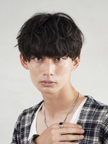 シャドウパーマ毛流れヘアメンズマッシュニュアンスパーマ原宿