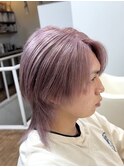 センターパートウルフ/フェザーウルフ/アンブレラカラー/メンズ