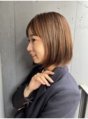 イメチェン/ピンクベージュ/前髪/藤沢