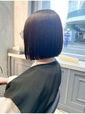 髪質改善ダークアッシュボブ