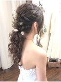 ドライフラワー　ヘアセット  　ブライダル　二次会　パーティー