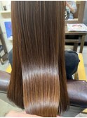 縮毛矯正ロング♪コスメストレート髪質改善ミルクティベージュ