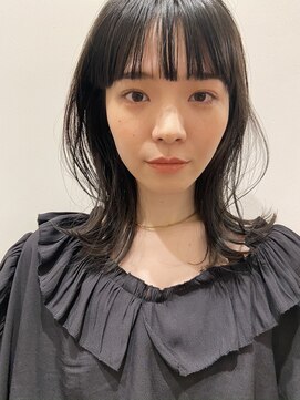 ノフ(knof) 暗髪グレージュ x 透明感カラー x レイヤースタイル