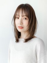 韓国レイヤーハッシュカットフルバング艶髪スタイルイメチェン