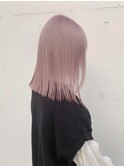 切りっぱなしボブ/エアリーロング/美髪/ピンクブラウン/渋谷