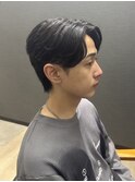 ナチュラルフェザーパーマ×前下がりセンターパート【福岡博多】
