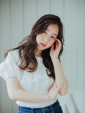 ブール 千歳烏山(bool) 薄めバングウェーブスタイル