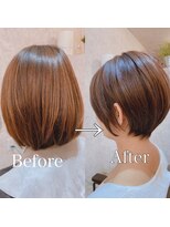 シンミシエル 京都北野白梅町(shinmiciel)&nbsp;ナチュラルショートイメチェン前髪あり30代40代50代60代ショート