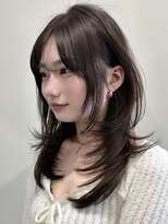 ライン(LINE)&nbsp;韓国風/レイヤー/小顔/前髪カット/髪質改善/グレージュ/透明感