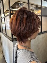 ジェルム ヘアーワークス(germe hair works)&nbsp;ミニウルフスタイル×オレンジカラー