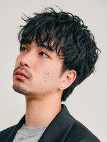 テン 心斎橋(tenn.) 心斎橋シャドウパーマメンズマッシュセンターパート緩め強め30代