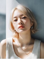ロッソ 大橋店(Rosso) センター分けの明るめベージュボブ【大橋】