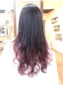 毛先ピンク★グラデーションカラー ダークアッシュ&ピンク系