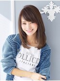 オリーブベージュハイライト大人かわいいココアブラウン
