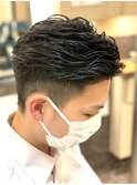 無造作束感パーマメンズベリーショート☆ツーブロック