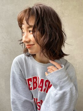 メゾンドイギー(MAISON de IGGY) ラフなボブスタイル#グレーベージュ#レイヤーロング