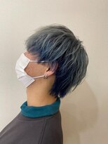 ネイヴスヘアー 福工大駅前店(Neivs Hair) シルバー×インナーブルー