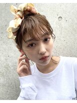 ヲタク(wotaku.)&nbsp;ベージュアッシュハーフアップくすみカラー透明感カラーボブ