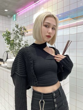 ロンドローズ 名古屋(Lond damaskRose) 顔周り ダブルカラー 名駅 ブリーチ 髪質改善 ボブ 韓国216