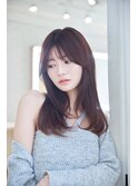 大人かわいい前髪セシルカットココアブラウンフリンジウェーブ