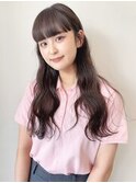 アッシュブラウン 波巻きウェーブ暗髪ロング 大須栄