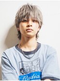 マッシュウルフ/メンズウルフ/アッシュグレージュ/ハイトーン