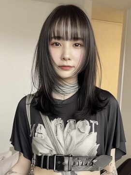 ネハス ナガオカ(nehus.nagaoka) xカット//ホワイトグレージュ/レイヤーカット/チェリーブラウン