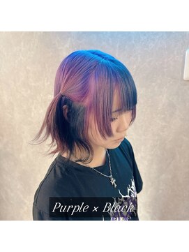 ミディアム/パープル×ブラック/圧倒的ダメージ軽減ケアブリーチ