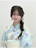 サイド三つ編みダウン